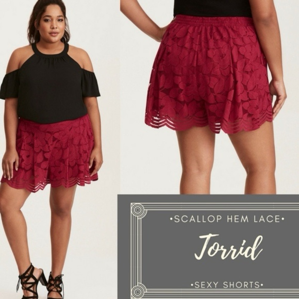 Torrid Floral Lace Shorts Summer Fun A5